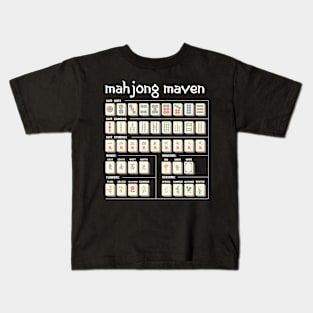 Mahjong Maven Mahjongg Player Card Chinese Tiles Kids T-Shirt